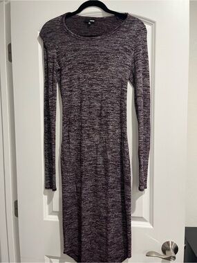 Aritzia Heathered Plum Long Sleeve Bodycon Dress